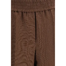 Brown Viscose Casual Pants