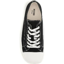 Black Cotton Low Top Sneakers