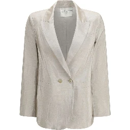 Silver Cotton Blazer