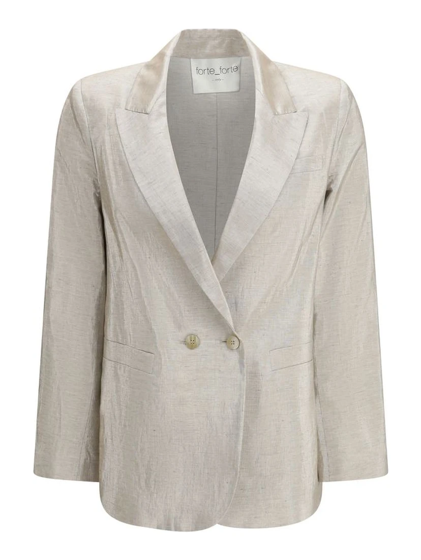 Silver Cotton Blazer