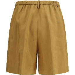 Beige Linen Bermuda Shorts