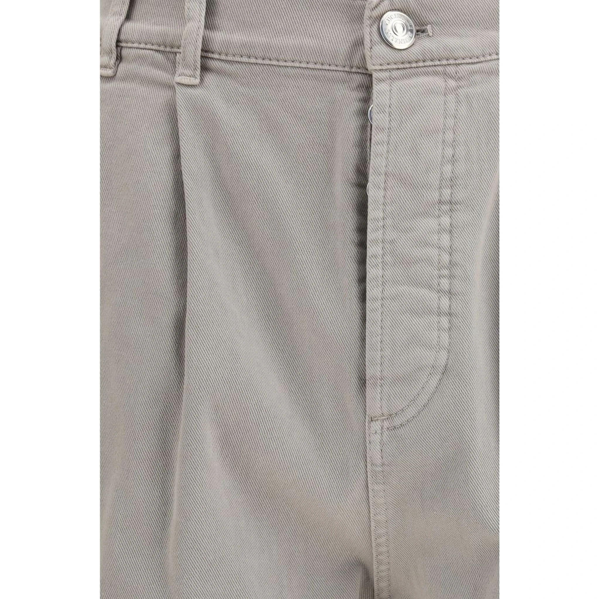 Brown Cotton Casual Pants