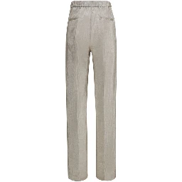 Silver Polyester Flared Pants