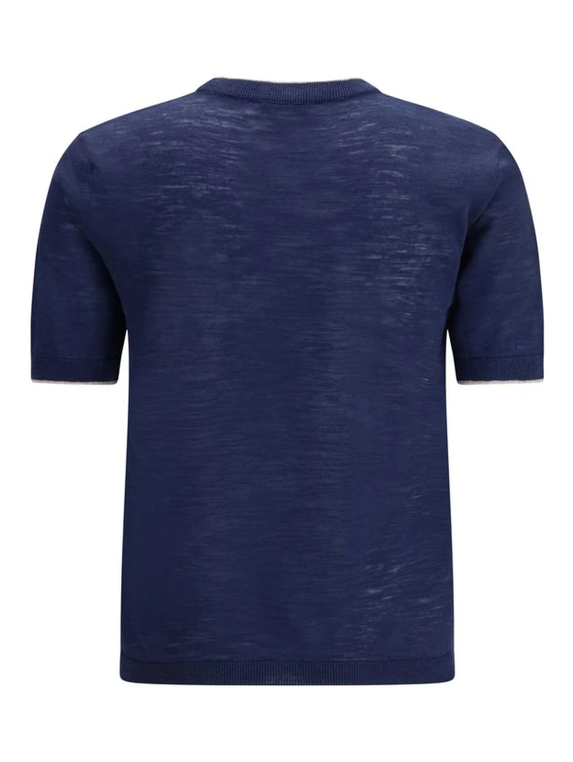 Blue Linen Shortsleeve Shirt