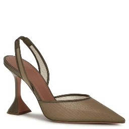 Brown Nylon Platform Pumps