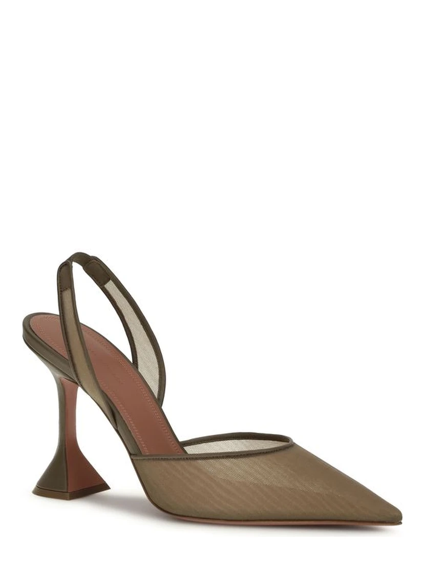 Brown Nylon Platform Pumps