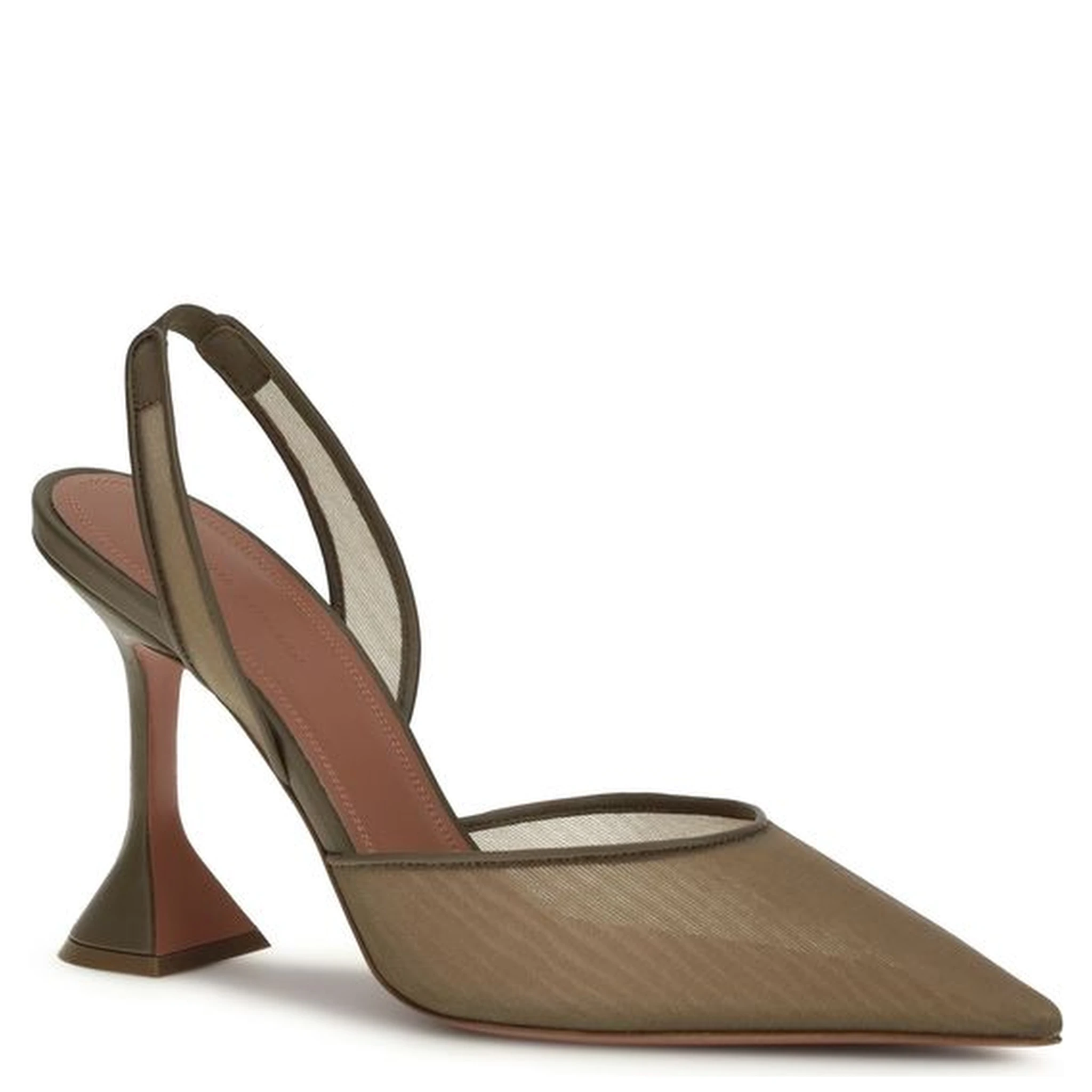 Brown Nylon Platform Pumps