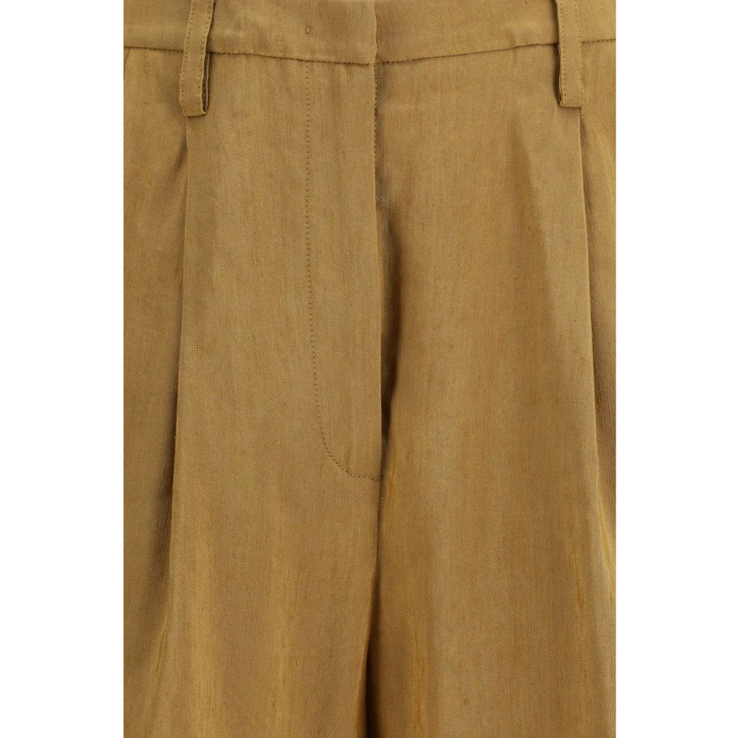 Beige Linen Bermuda Shorts