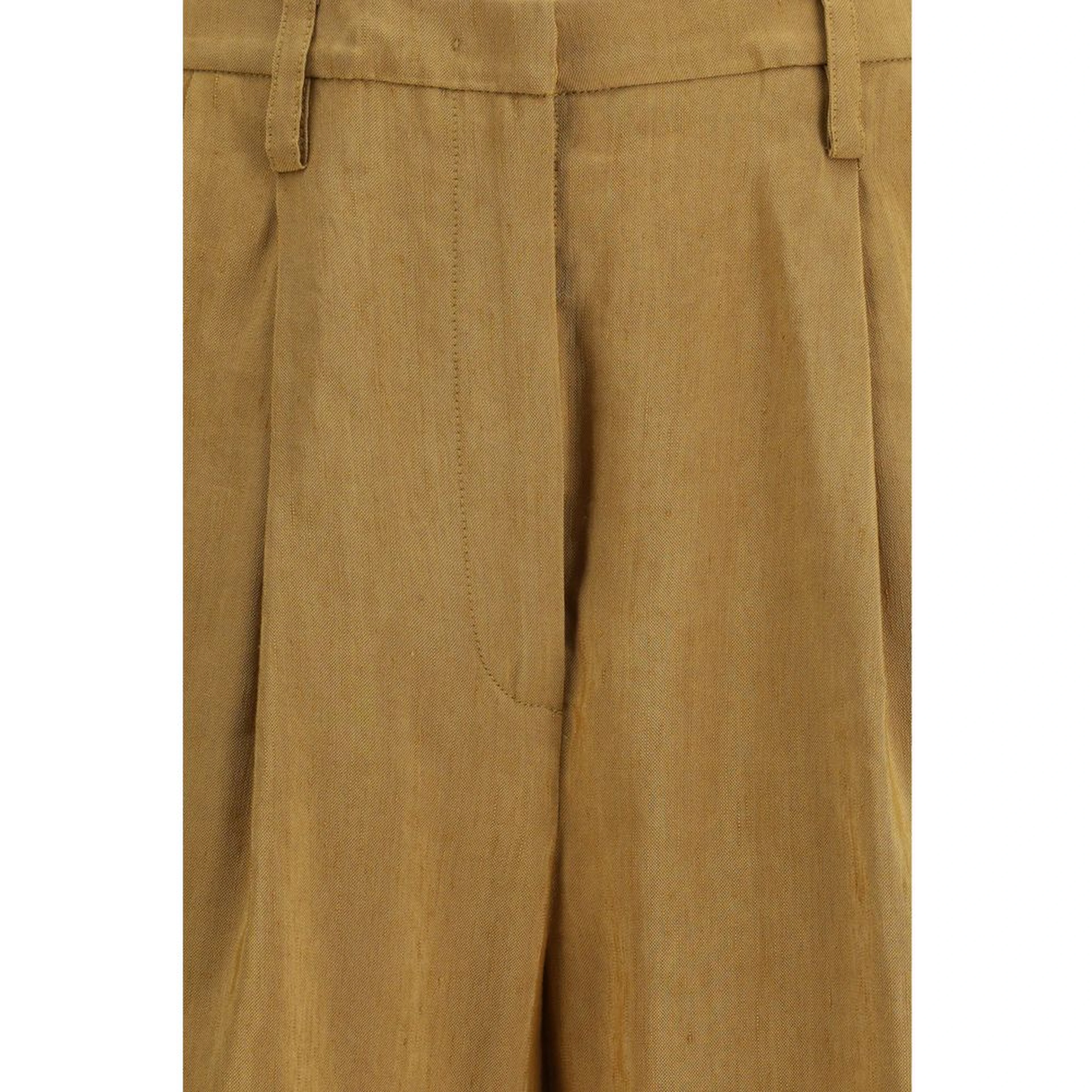 Beige Linen Bermuda Shorts