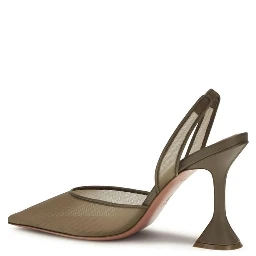 Brown Nylon Platform Pumps