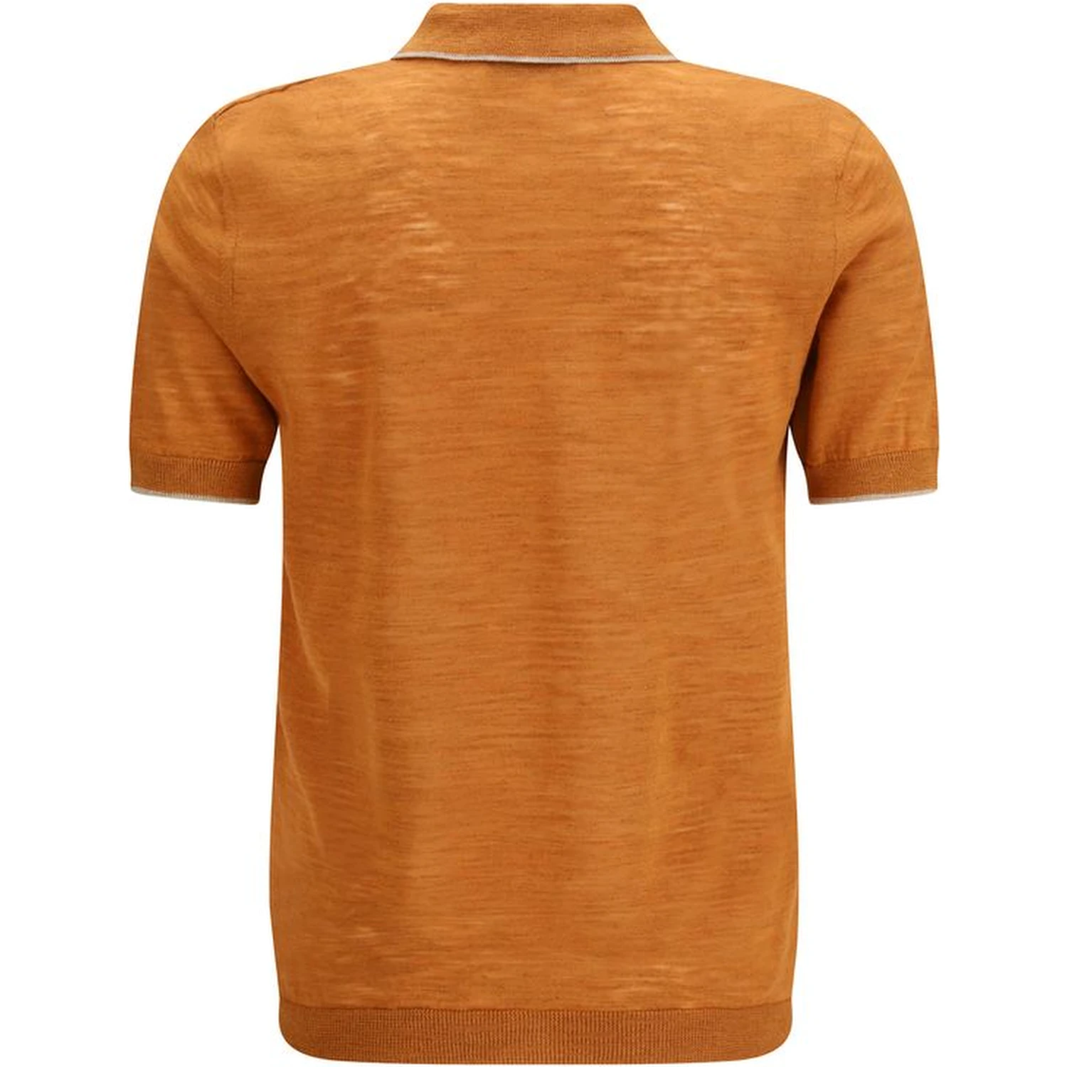 Orange Linen Polo Shirt