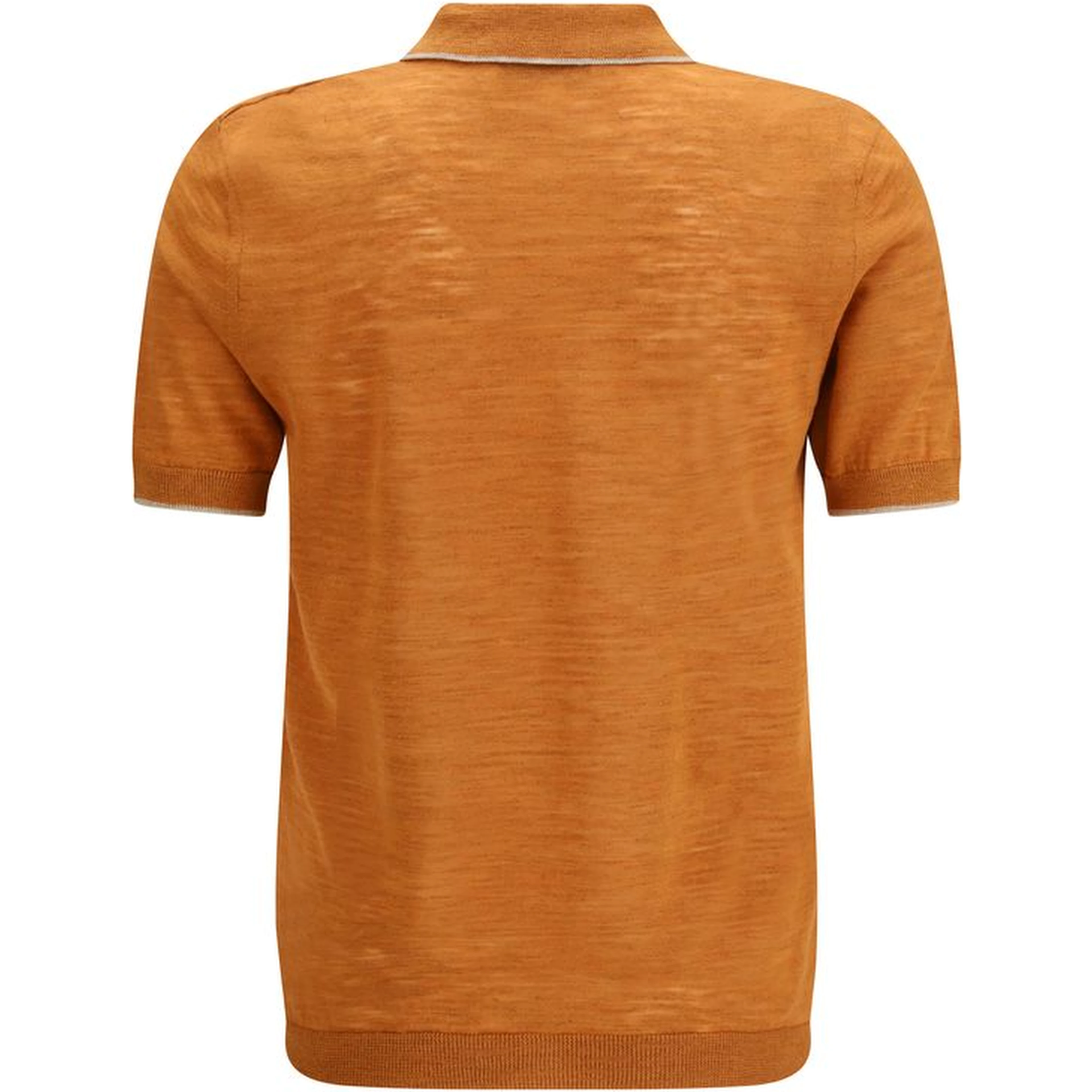 Orange Linen Polo Shirt