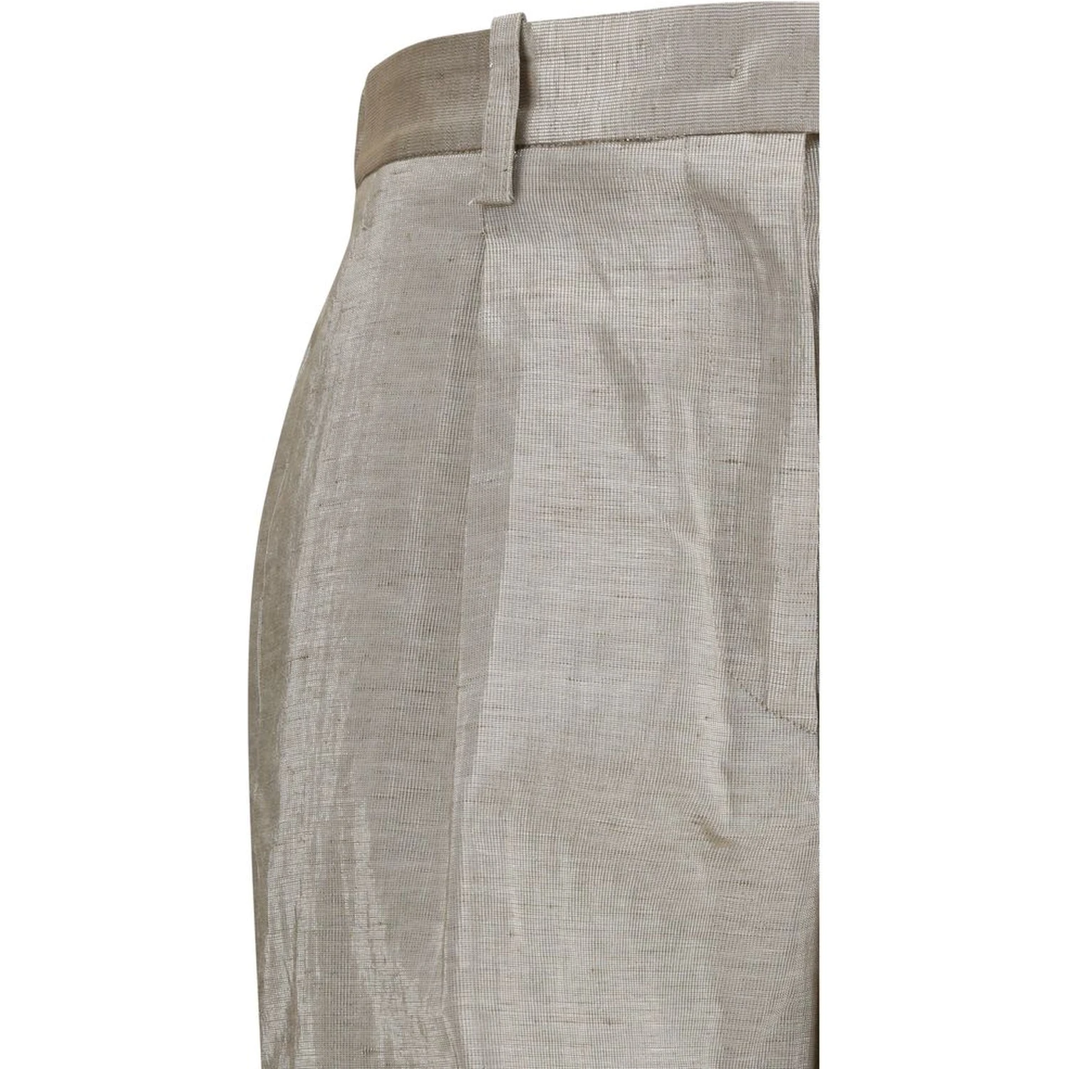 Silver Polyester Flared Pants