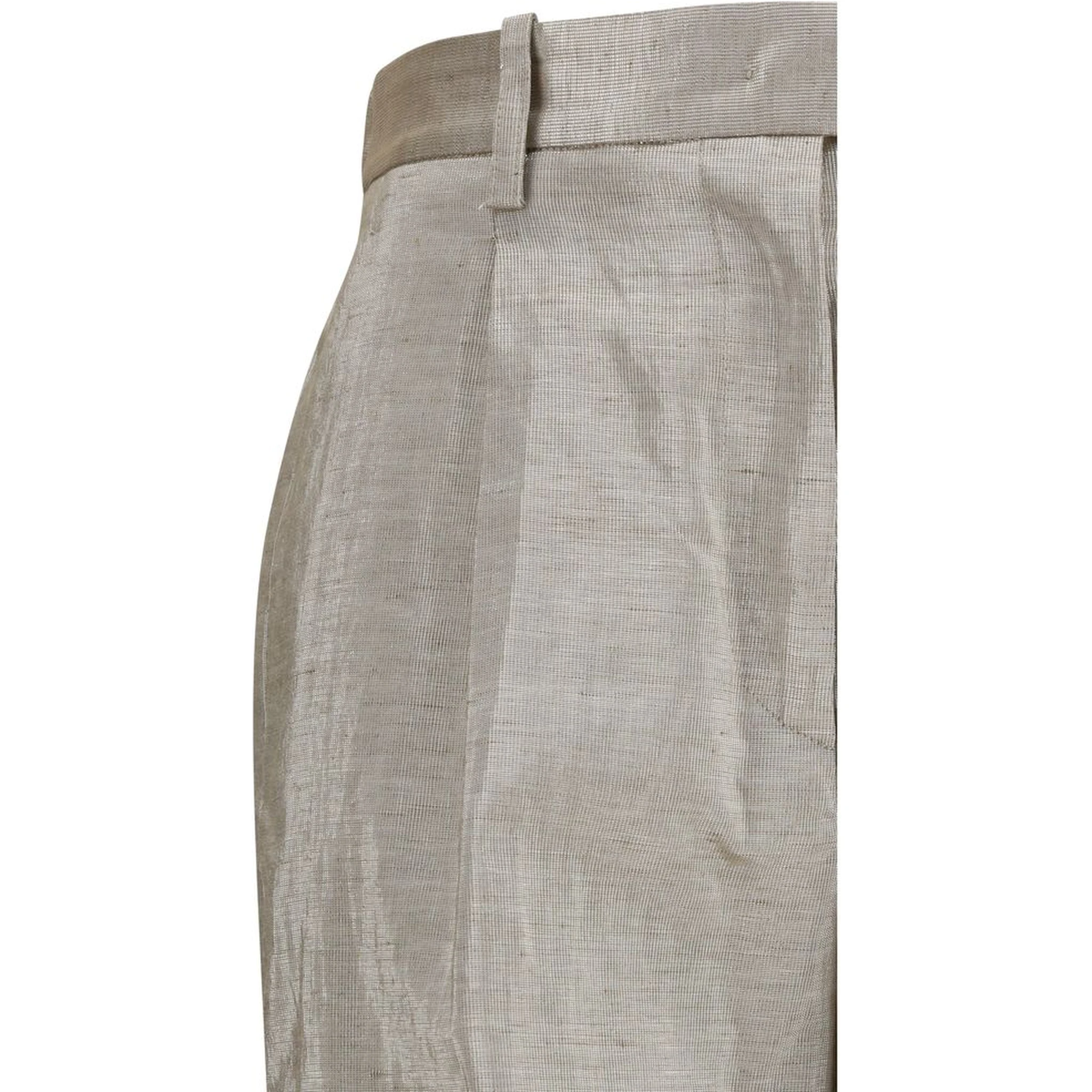 Silver Polyester Flared Pants