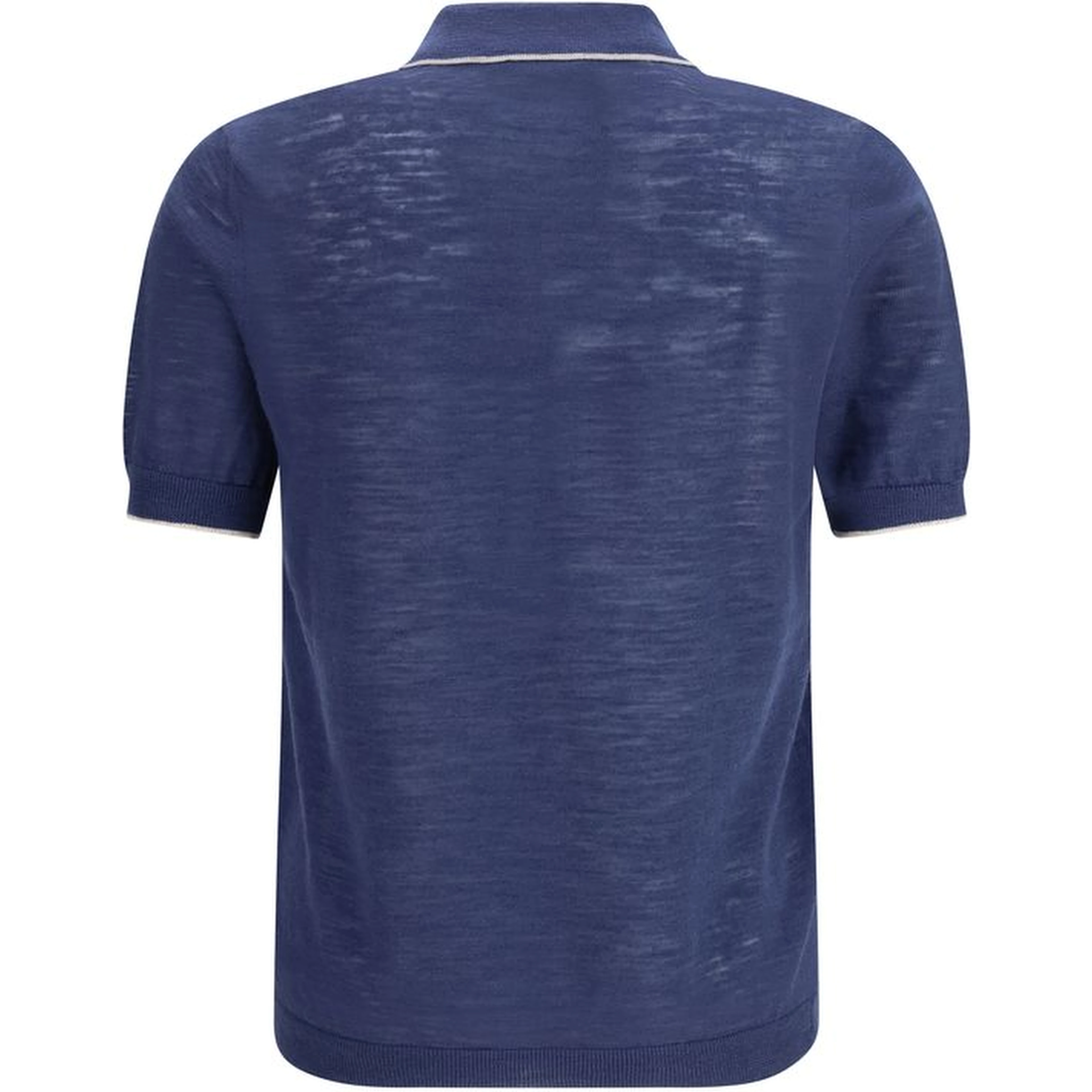 Blue Linen Polo Shirt