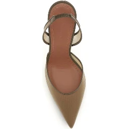 Brown Nylon Platform Pumps
