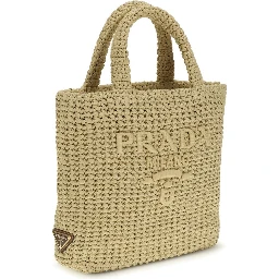 Beige Viscose Handbag