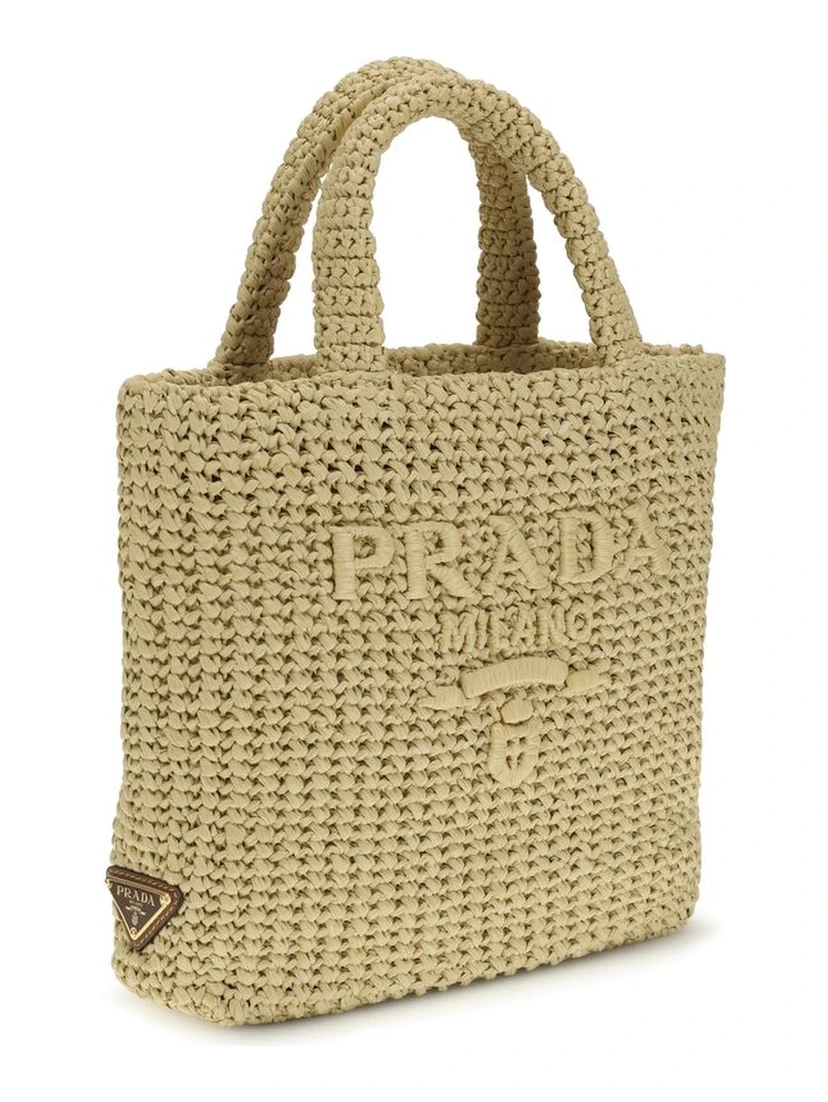 Beige Viscose Handbag