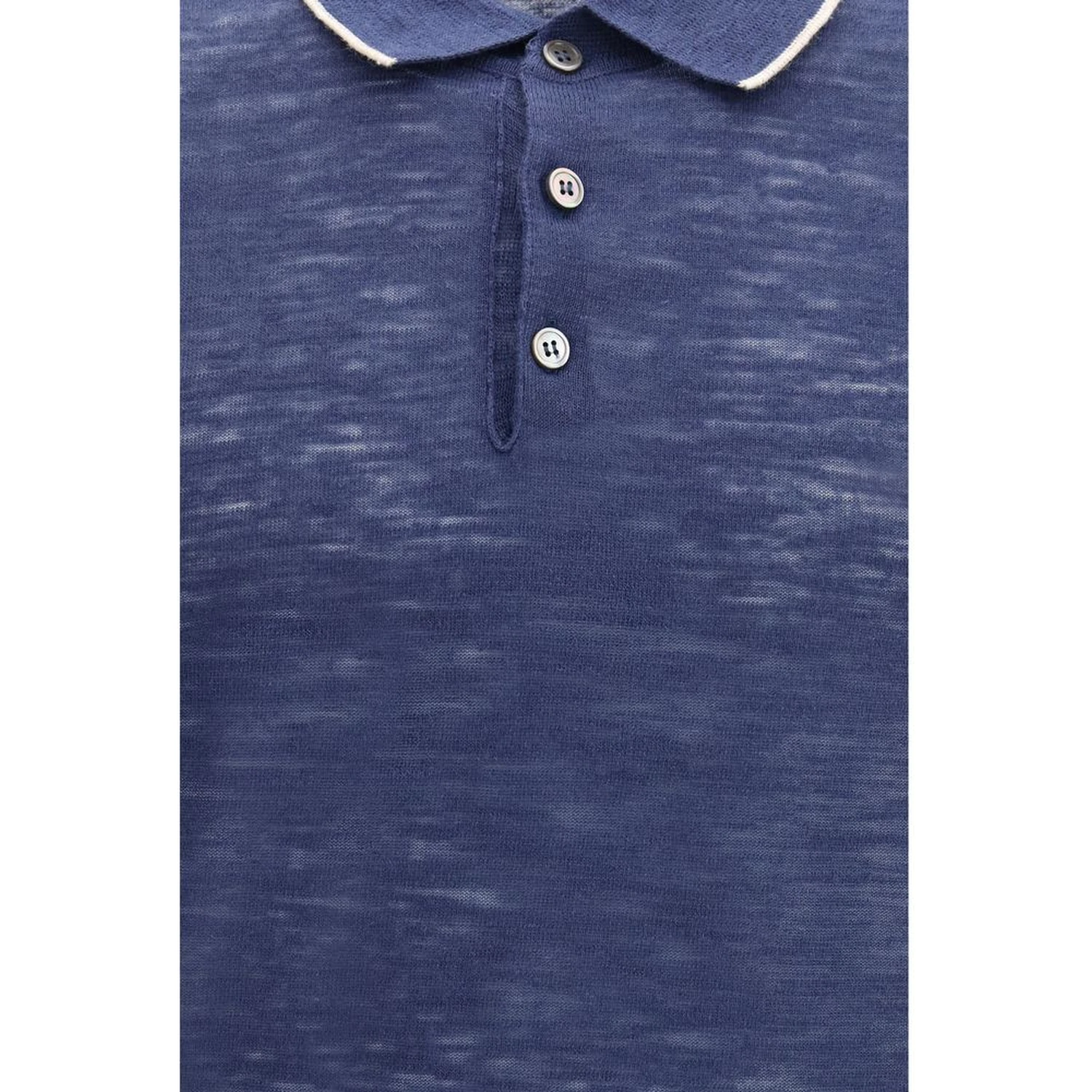 Blue Linen Polo Shirt