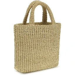 Beige Viscose Handbag