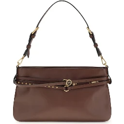 حقيبة كتف بوس توروس من جلد العجل البني