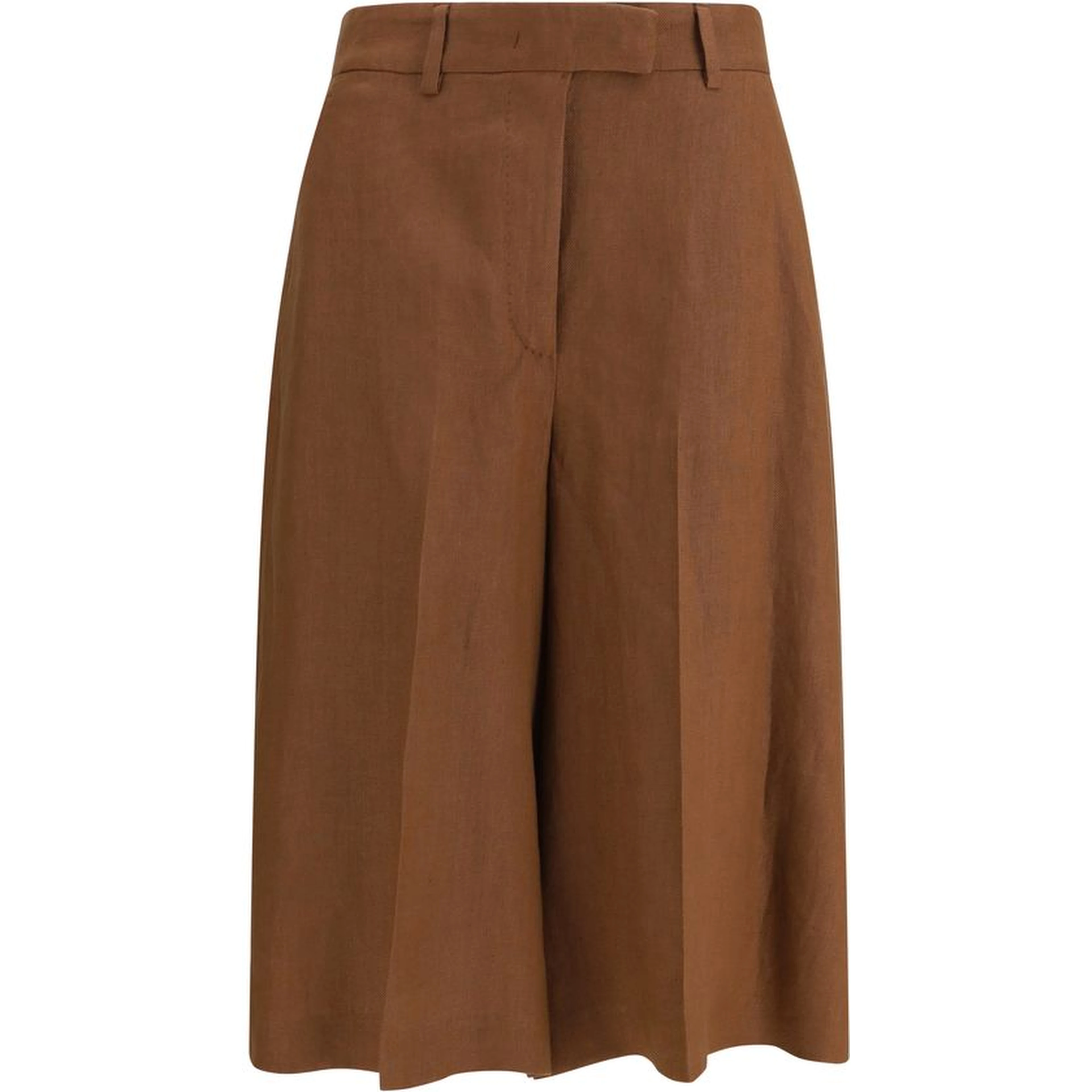 Brown Viscose Bermuda Shorts