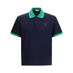 Blue Cotton Polo Shirt