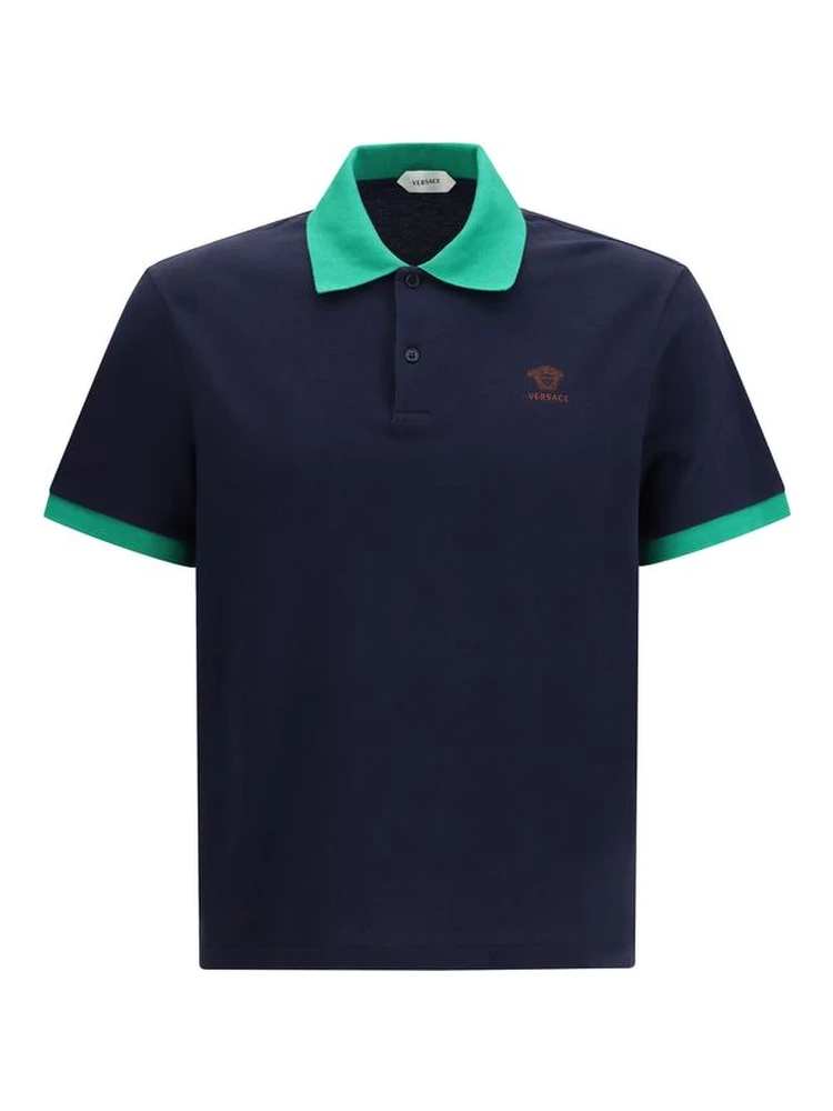 Blue Cotton Polo Shirt