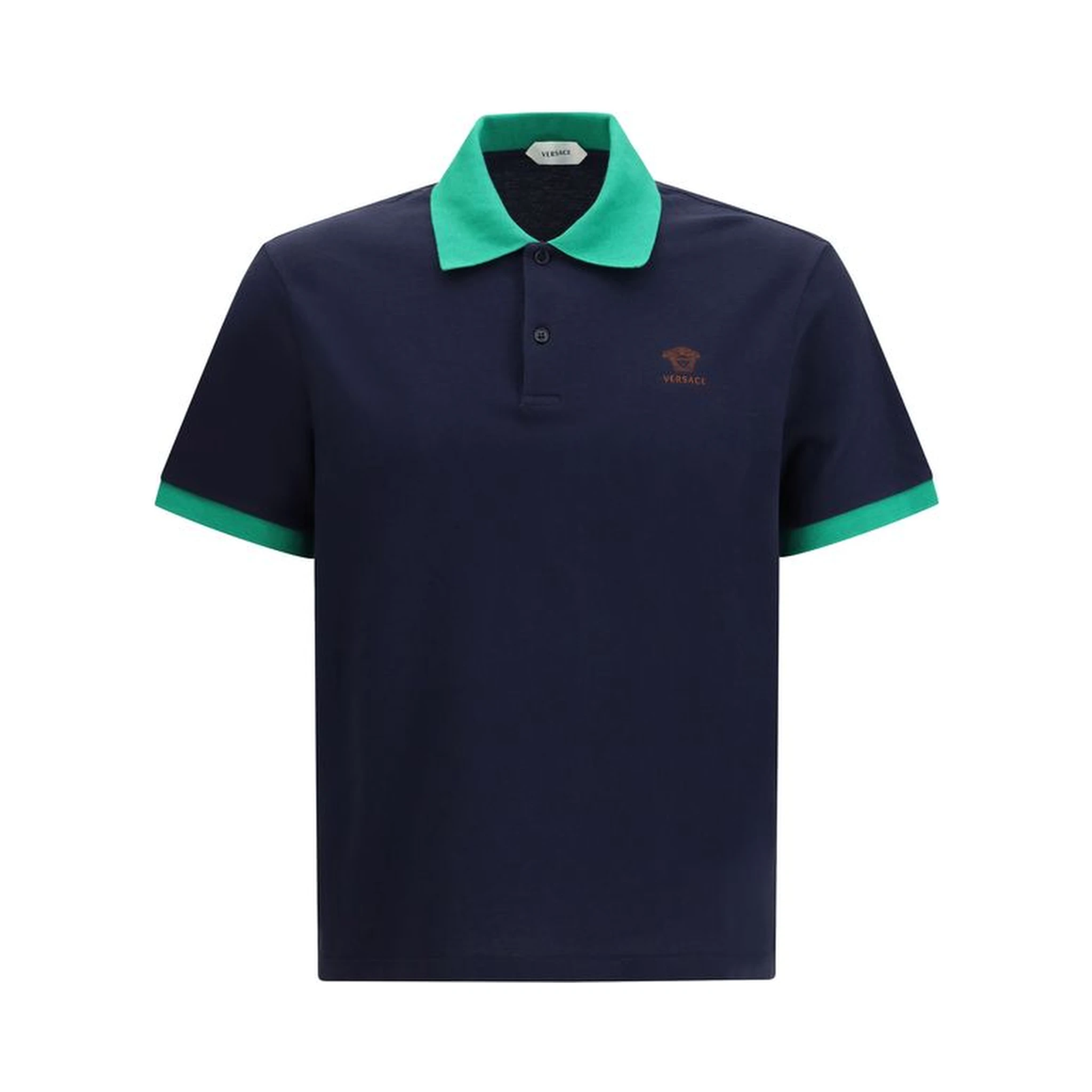 Blue Cotton Polo Shirt