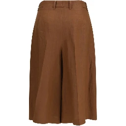 Brown Viscose Bermuda Shorts