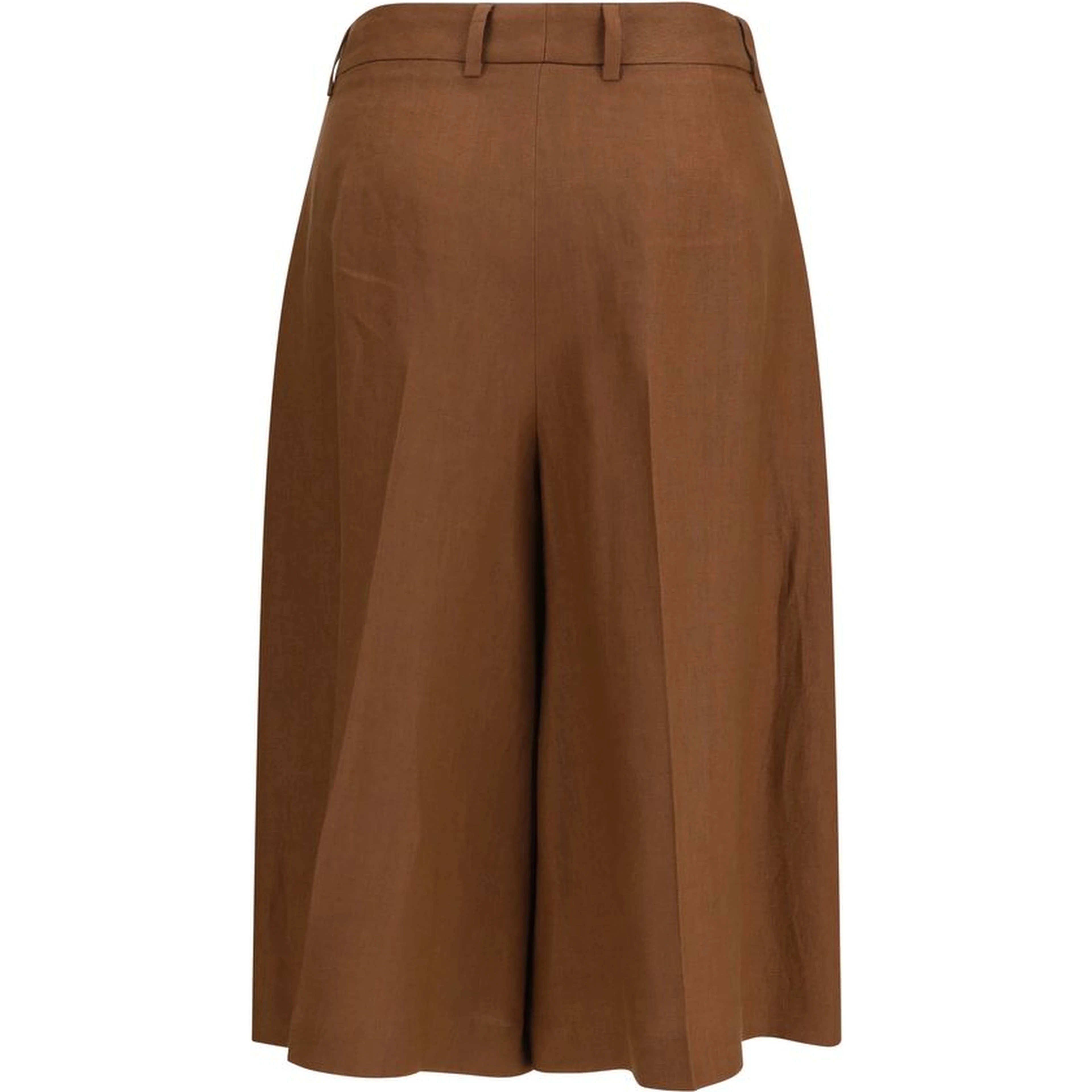 Brown Viscose Bermuda Shorts