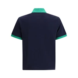 Blue Cotton Polo Shirt