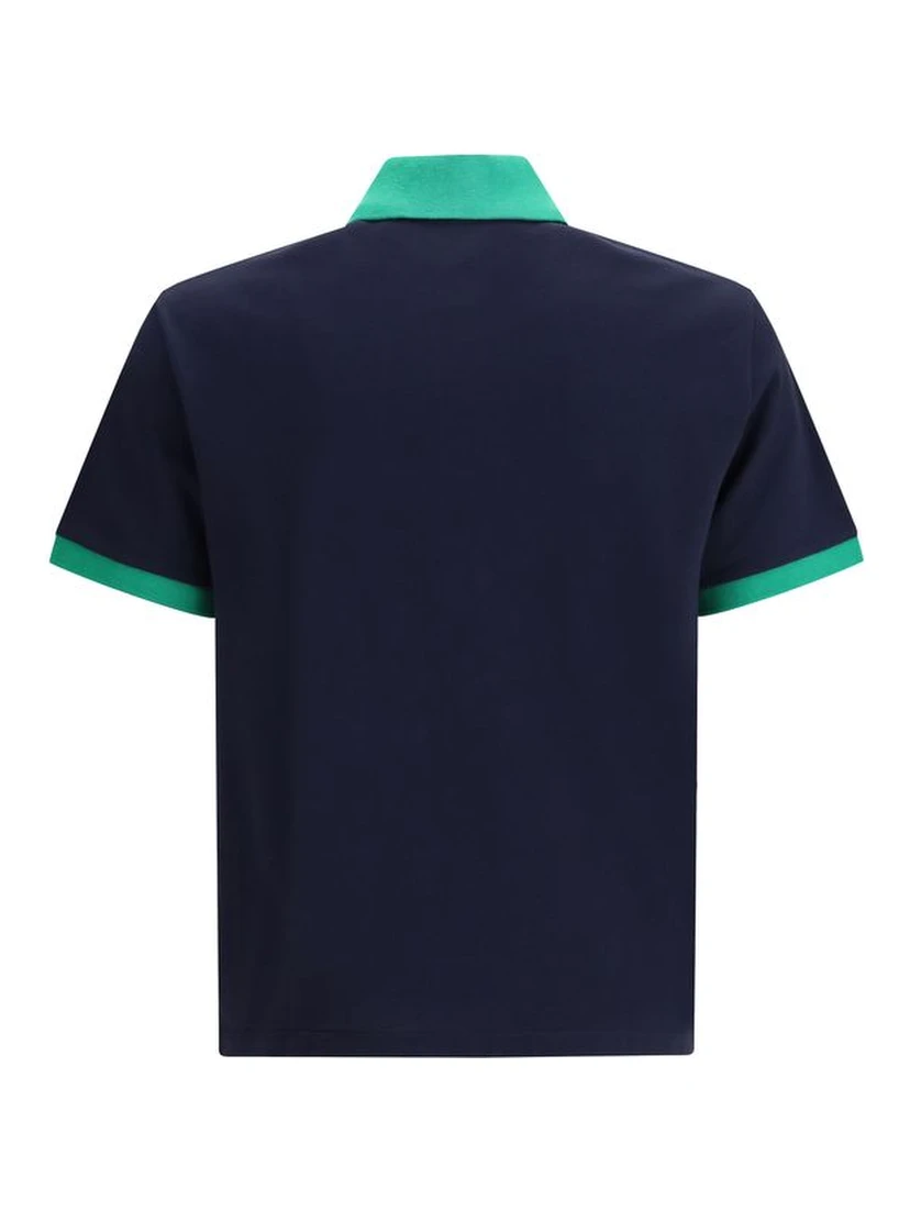 Blue Cotton Polo Shirt