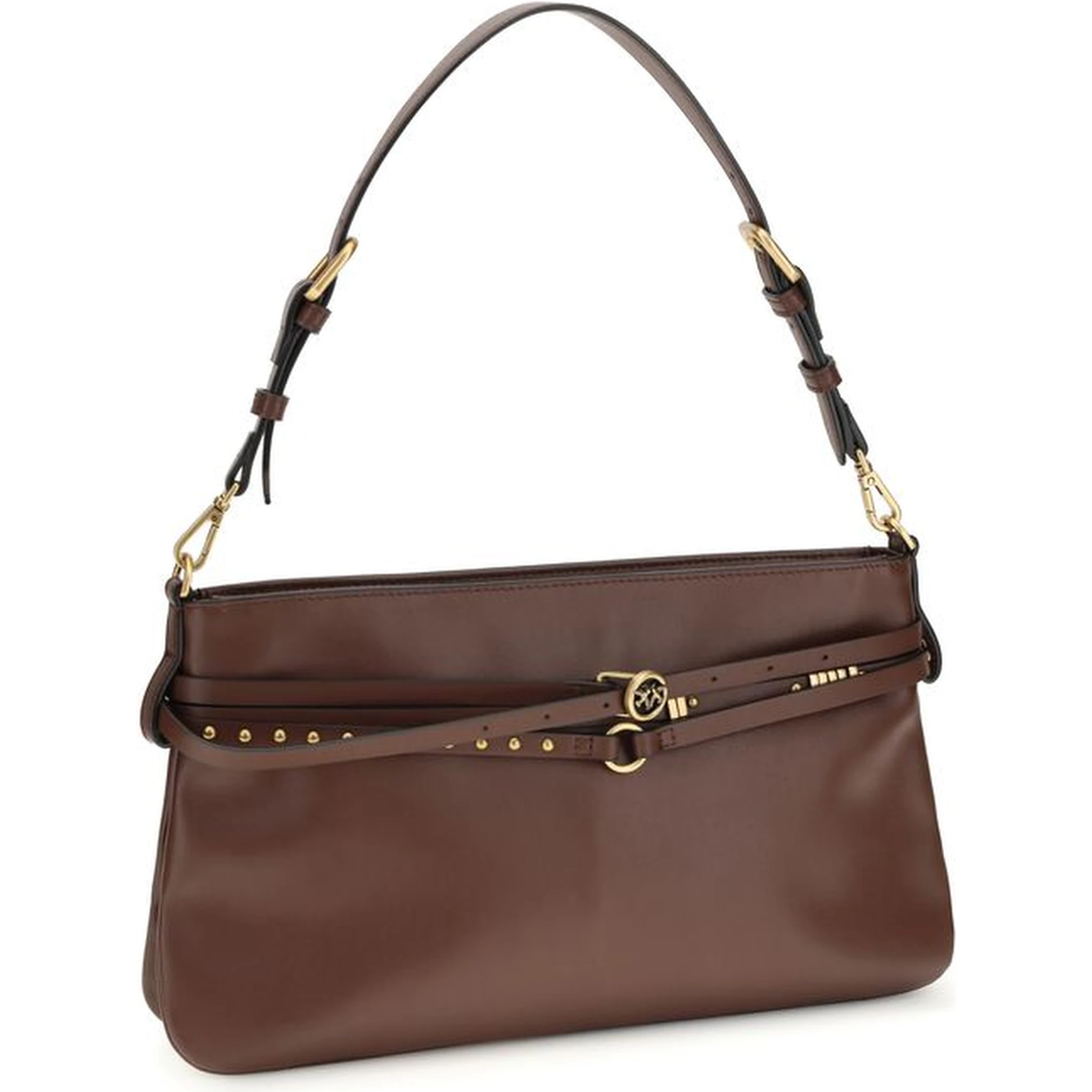 حقيبة كتف بوس توروس من جلد العجل البني