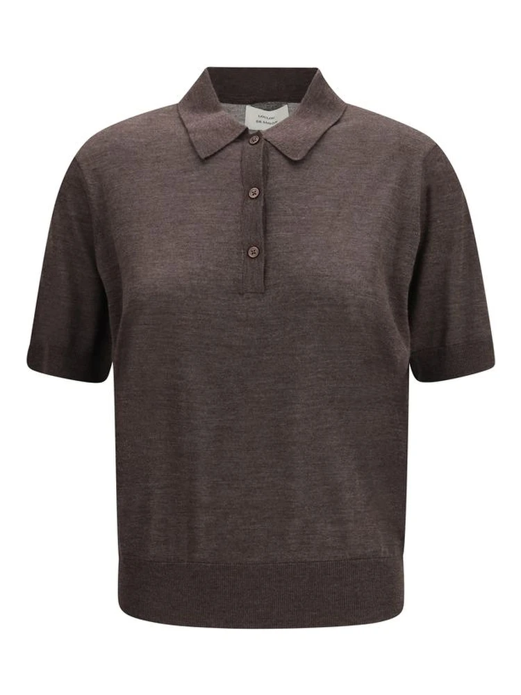 Brown Cashmere Polo Shirt