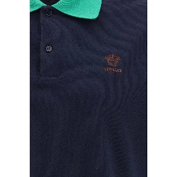 Blue Cotton Polo Shirt