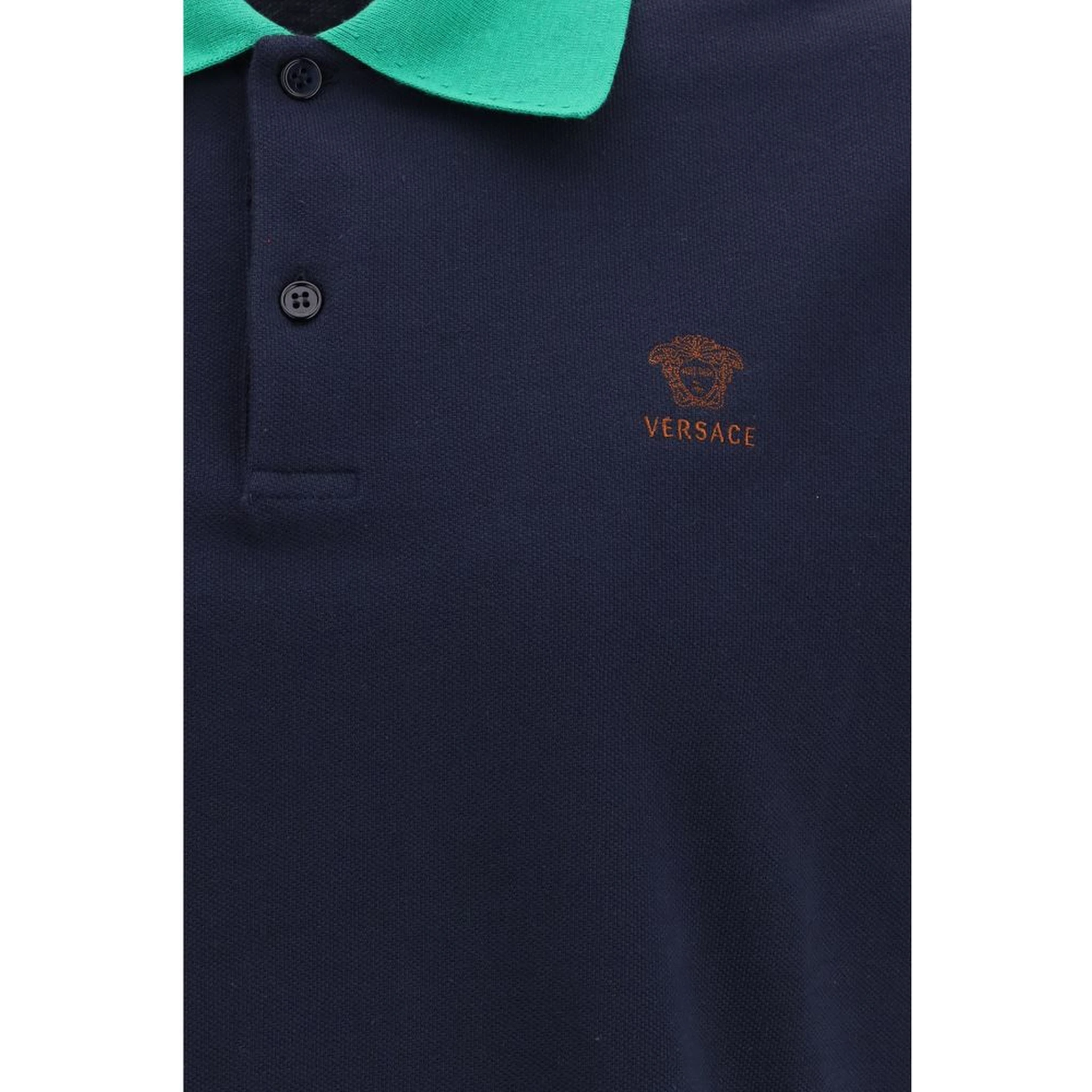 Blue Cotton Polo Shirt