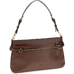 حقيبة كتف بوس توروس من جلد العجل البني