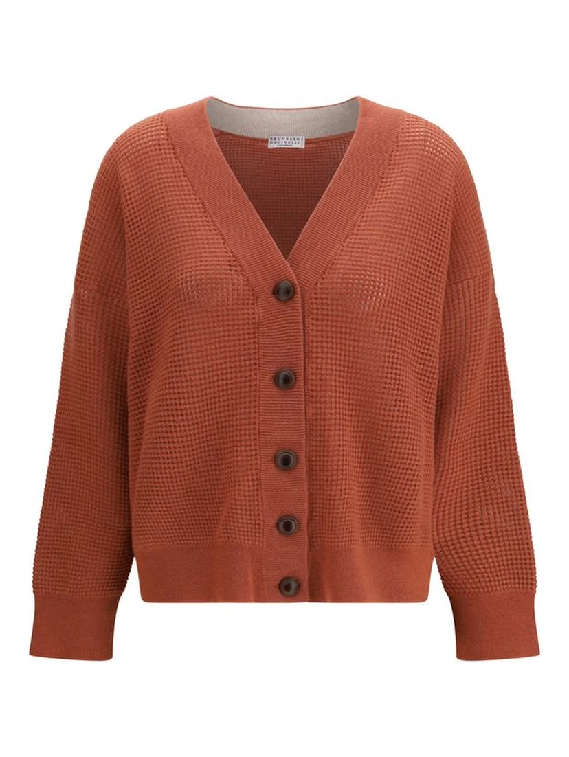 Orange Cashmere Cardigan