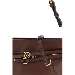 حقيبة كتف بوس توروس من جلد العجل البني