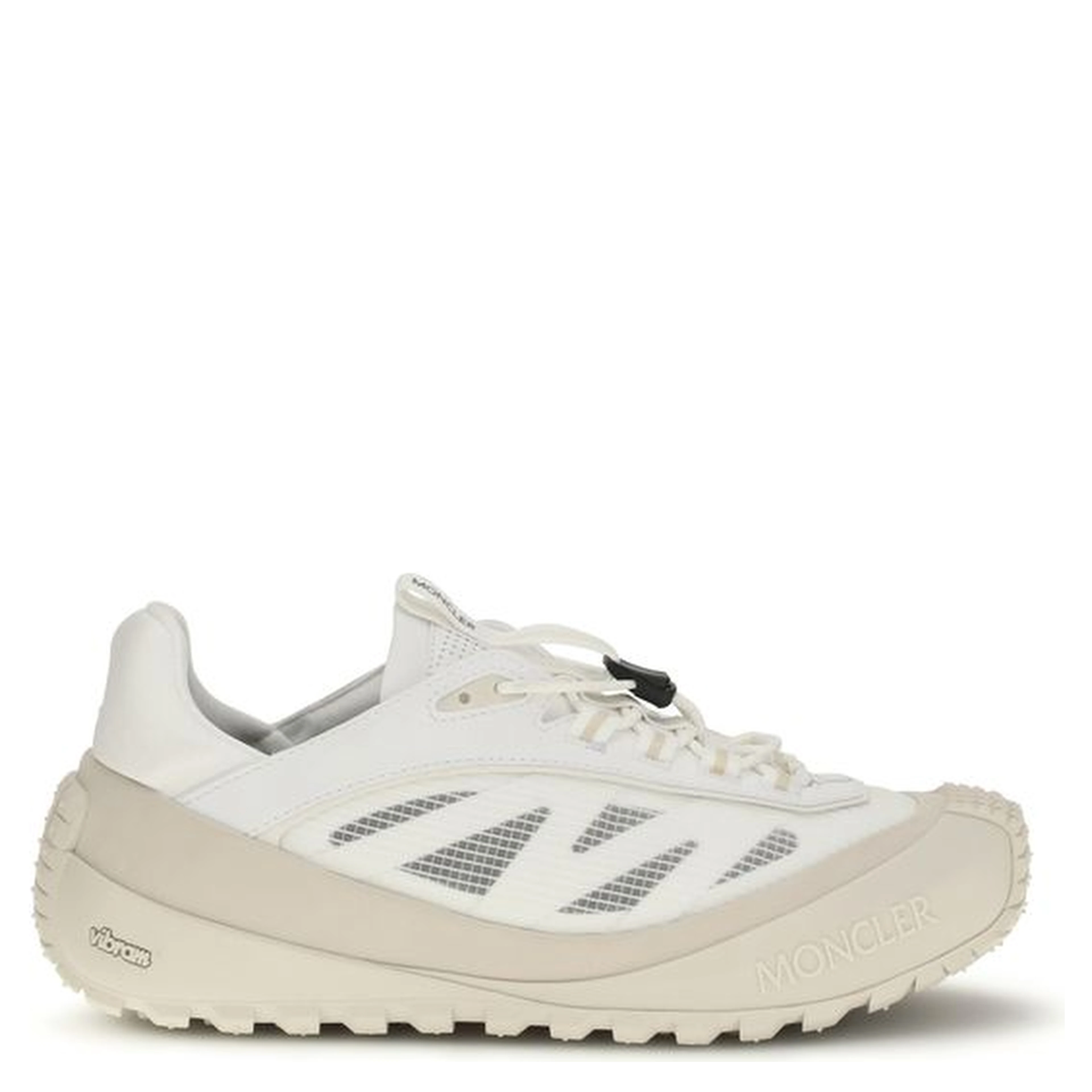 White Polyester Athletic Sneakers