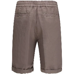 Brown Linen Bermuda Shorts