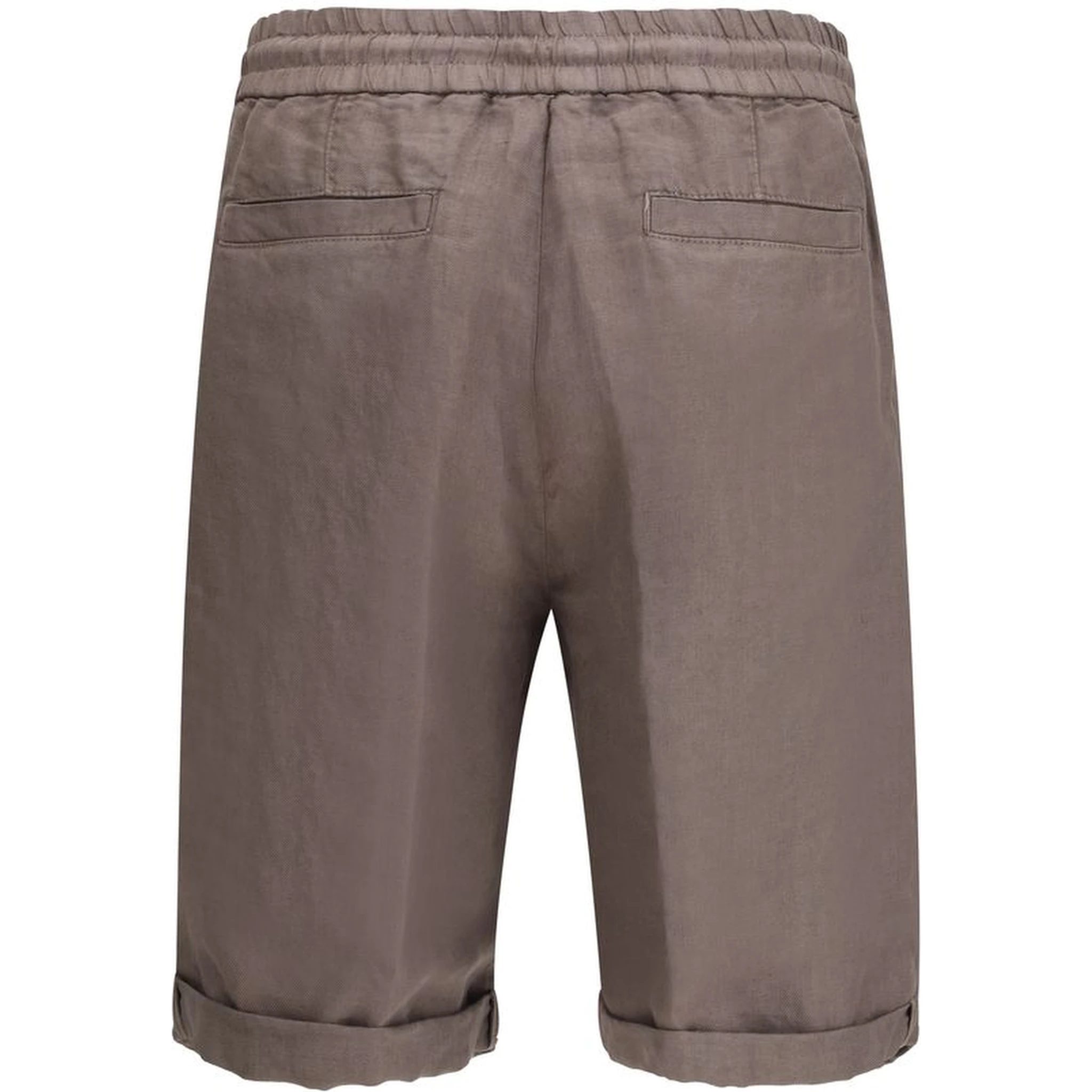 Brown Linen Bermuda Shorts