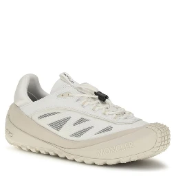 White Polyester Athletic Sneakers
