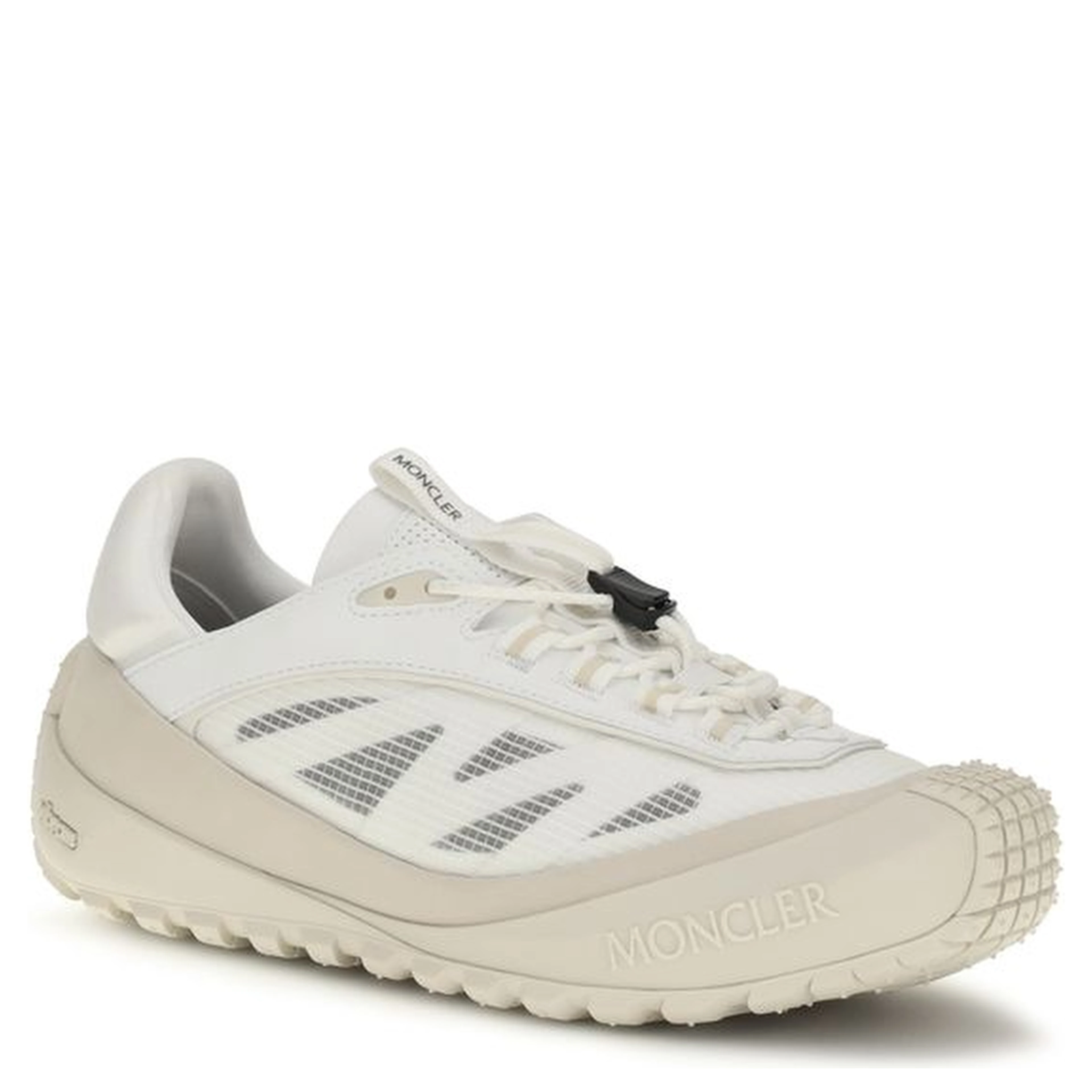White Polyester Athletic Sneakers