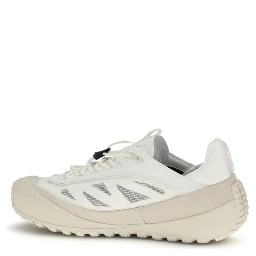 White Polyester Athletic Sneakers