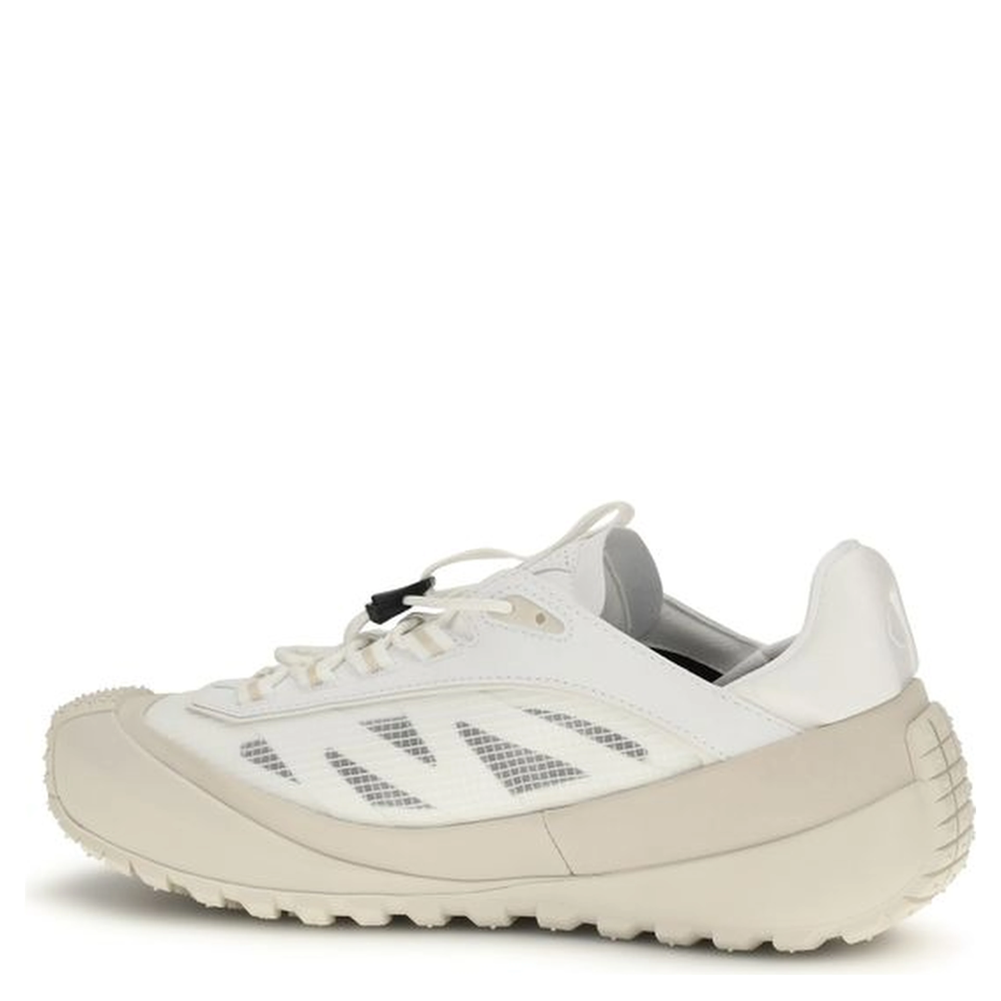 White Polyester Athletic Sneakers