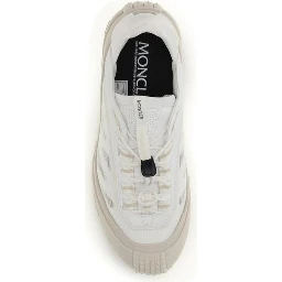 White Polyester Athletic Sneakers