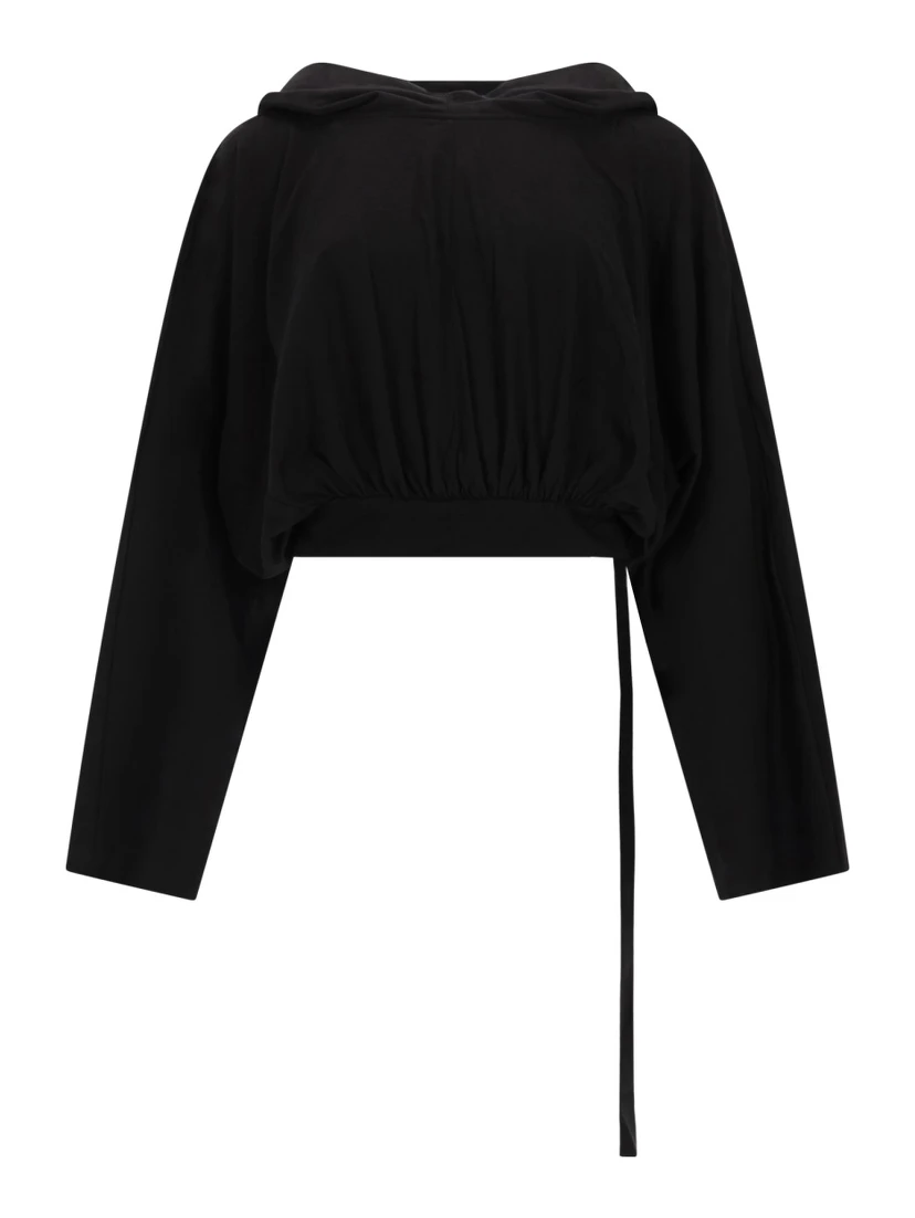 T-SHIRT "CROPPED" CON CAPPUCCIO