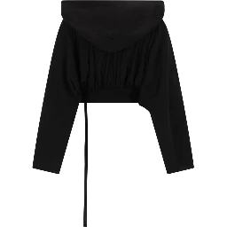 T-SHIRT "CROPPED" CON CAPPUCCIO